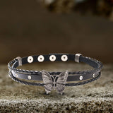 Black Butterfly Design Alloy Leather Choker Necklace | Gthic.com