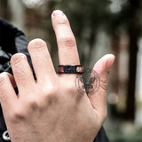 Black Camo Cross Titanium Band Ring | Gthic.com