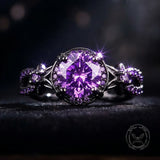 Black Diamond-Set Brass Engagement Ring | Gthic.com