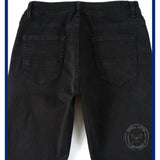 Black Distressed Patch Slim-Fit Skinny Jeans