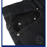 Black Distressed Patch Slim-Fit Skinny Jeans