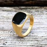 Black Epoxy Stainless Steel Minimalist Ring | Gthic.com