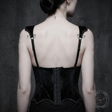 Black Gothic Bat-Embellished Camisole Velvet Corset | Gthic.com