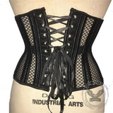 Black Mesh 26 Steel Boned Waist Correction Corset | Gthic.com