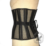 Black Mesh 26 Steel Boned Waist Correction Corset | Gthic.com