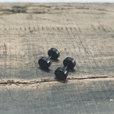 Black Minimalist Geometric Stainless Steel Stud Earrings | Gthic.com