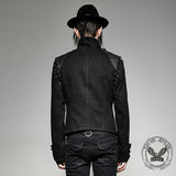 Black Punk Removable Sleeve Men's Jacket