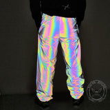 Black Reflective Colorful Joggers | Gthic.com