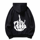 Black Skeleton Hand Casual Hoodie Coat | Gthic.com