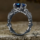 Black Skull Tribute Gem Brass Ring | Gthic.com