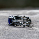 Black Skull Tribute Gem Brass Ring | Gthic.com