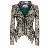 Black Slim Fit Studded Leather Moto Jacket