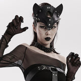 Black Studded Fox Shaped Facemask | Gthic.com