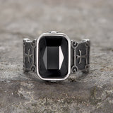 Black Zircon Stainless Steel Cross Ring | Gthic.com