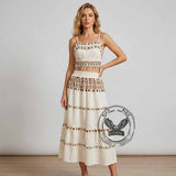 Bohemian Printed Tassel Camisole And Maxi Skirt Set | Gthic.com