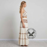 Bohemian Printed Tassel Camisole And Maxi Skirt Set | Gthic.com