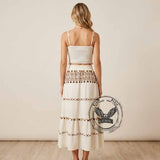 Bohemian Printed Tassel Camisole And Maxi Skirt Set | Gthic.com