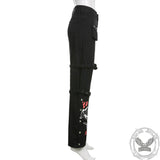 Buckle Strap Printed Cotton Cargo Pants | Gthic.com