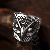 Carved Owl Stainless Steel Animal Ring
