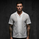 Casual Cut-Outs Buttons Lace Short-Sleeve Shirt | Gthic.com
