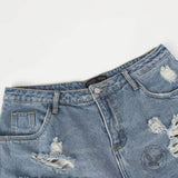 Pantaloni punk da uomo in cotone con stampa teschio patch