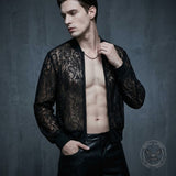 Casual Hollow See-Through Lace Long-Sleeve Jacket