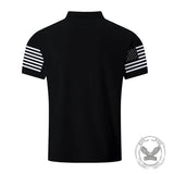 Casual Independence Day Flag Print Short Sleeve Polo Shirt | Gthic.com