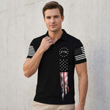 Casual Independence Day Flag Print Short Sleeve Polo Shirt | Gthic.com
