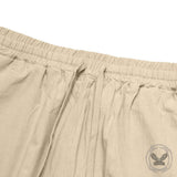 Casual Loose-Fit Solid-Color Linen Drawstring Sports Pants