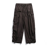 Casual Multi-Pocket Loose Wide-Leg Drawstring Overalls | Ghtic.com