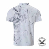 Casual Natural Feather Print Short Sleeve Polo Shirt 02 | Gthic.com