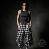 Casual Preppy-Style Star-Print Plaid Wide-Leg Shorts | Gthic.com
