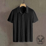 Casual Sheer Cutout Lace Short-Sleeve Lapel Shirt | Gthic.com