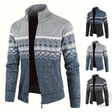 Casual Slim-Fit Turtleneck Knit Sweater Cardigan | Gthic.com
