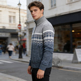 Casual Slim-Fit Turtleneck Knit Sweater Cardigan | Gthic.com