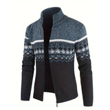 Casual Slim-Fit Turtleneck Knit Sweater Cardigan