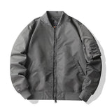 Casual Solid-Color Windproof Flight Jacket Coat