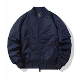 Casual Solid-Color Windproof Flight Jacket Coat