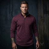 Casual Stand-Collar Stretch Knit Pullover Top