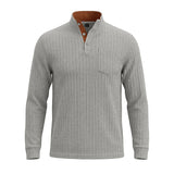 Casual Textured Jacquard Henley Knit Shirt
