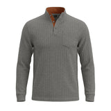 Casual Textured Jacquard Henley Knit Shirt