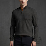 Casual Textured Jacquard Henley Knit Shirt