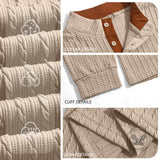 Casual Textured Jacquard Henley Knit Shirt