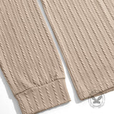 Casual Textured Jacquard Henley Knit Shirt