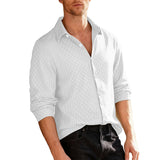 Casual Woven Single-Breasted Lapel Long-Sleeved Shirt