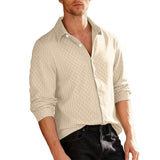 Casual Woven Single-Breasted Lapel Long-Sleeved Shirt | Gthic.com