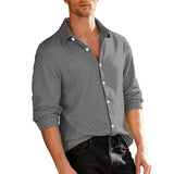 Casual Woven Single-Breasted Lapel Long-Sleeved Shirt | Gthic.com