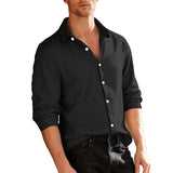 Casual Woven Single-Breasted Lapel Long-Sleeved Shirt | Gthic.com