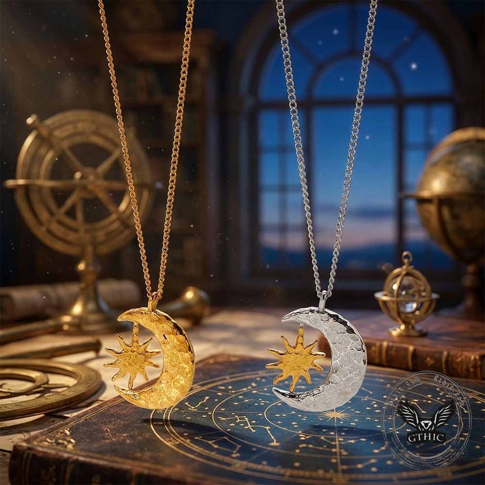 Celestial Sun Moon Stainless Steel Spinner Pendant – GTHIC