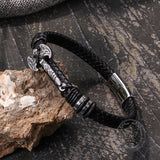 Celtic Knot Axe Stainless Steel Leather Bracelet | Gthic.com